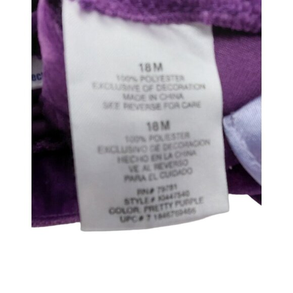 Kid Connection Girls Outfit Size 18M Purple Velvet 2 Piece Shirt And Pants - Picture 9 of 11